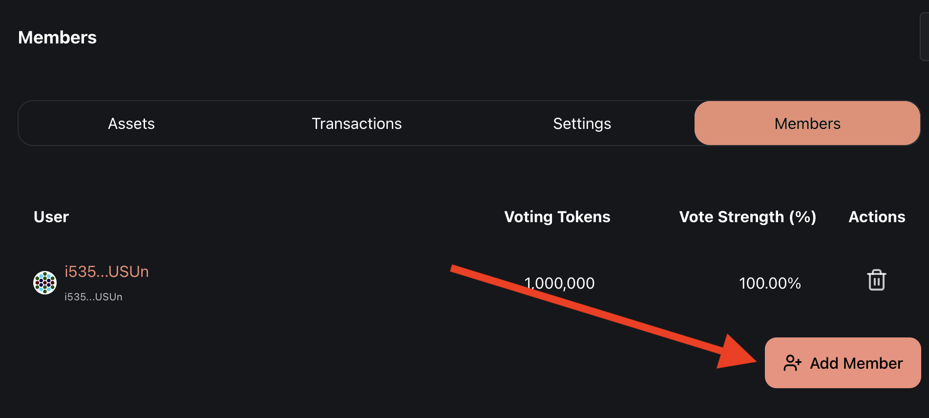 Add Member button