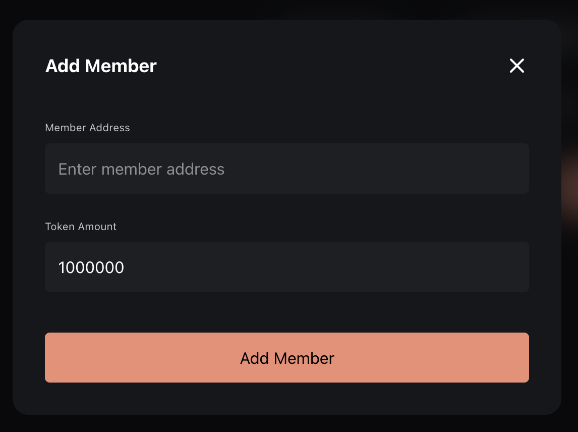 Add Member details