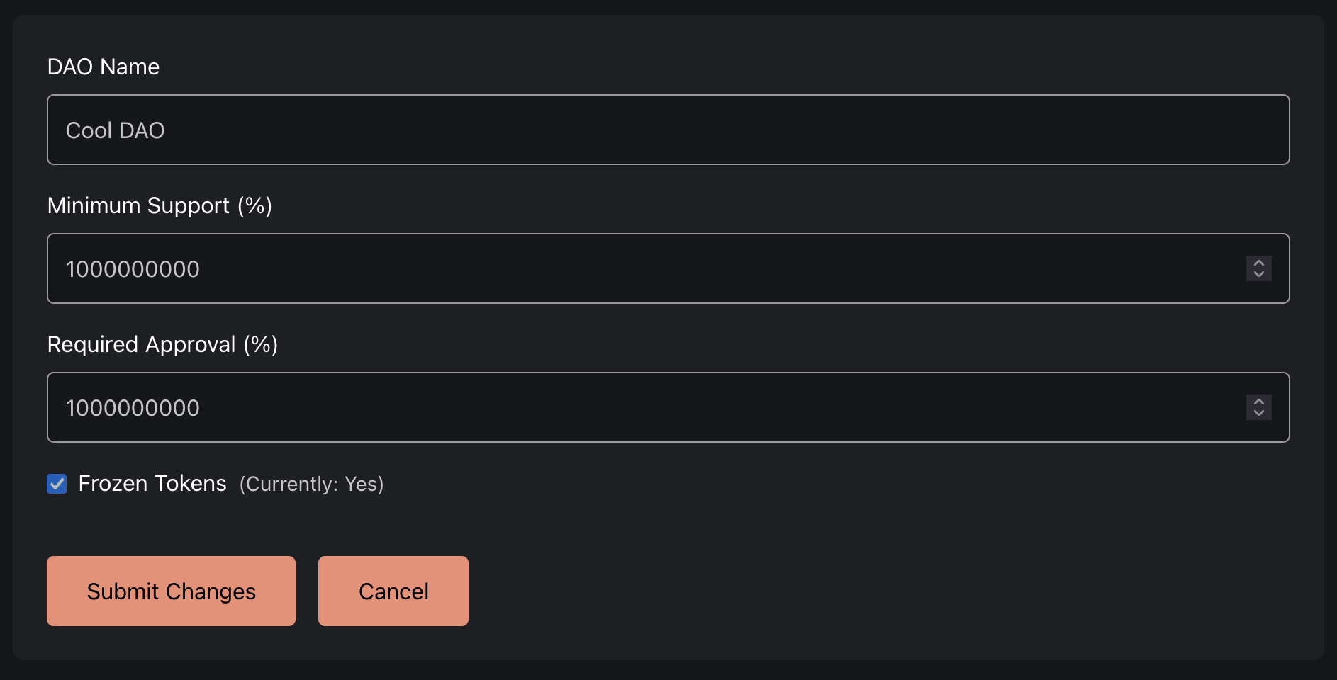 Edit parameters details