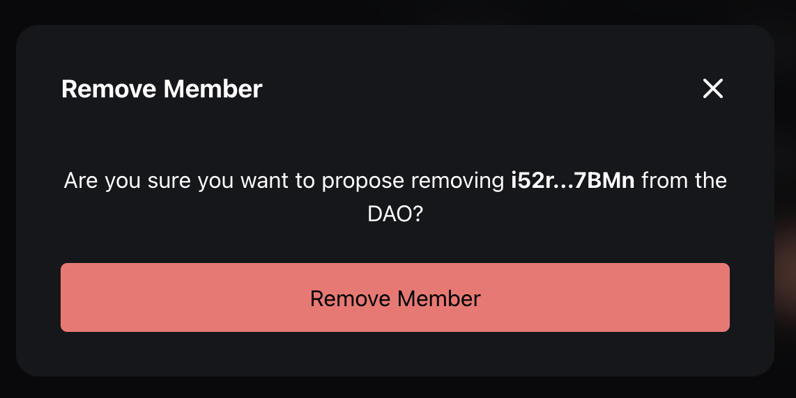 Remove member confirmation